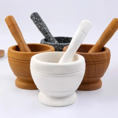 Resin Setmortar and Pestle Garlic Herb Spice Mixing Grinding Crusher Bowl Restaurant Kitchen Tools